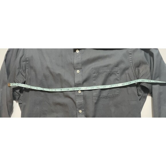 Michael Kors Button Shirt Men 16 1/2 Gray/Blue Long Sleeve Slim Fit - Picture 3 of 5